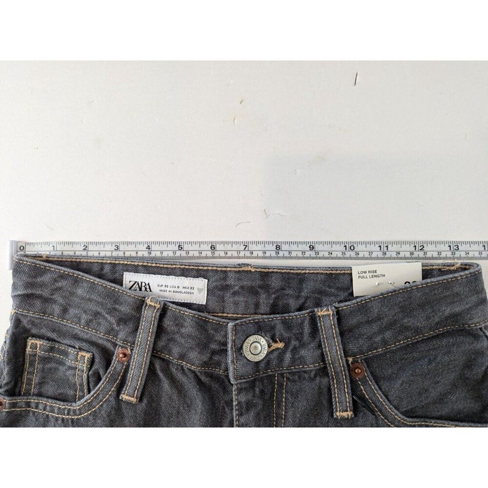 Zara Womens Jeans EU 32 US 0 Blue Mini Fold Up Straight Leg Relaxed 3607/802 NWT - Picture 8 of 16